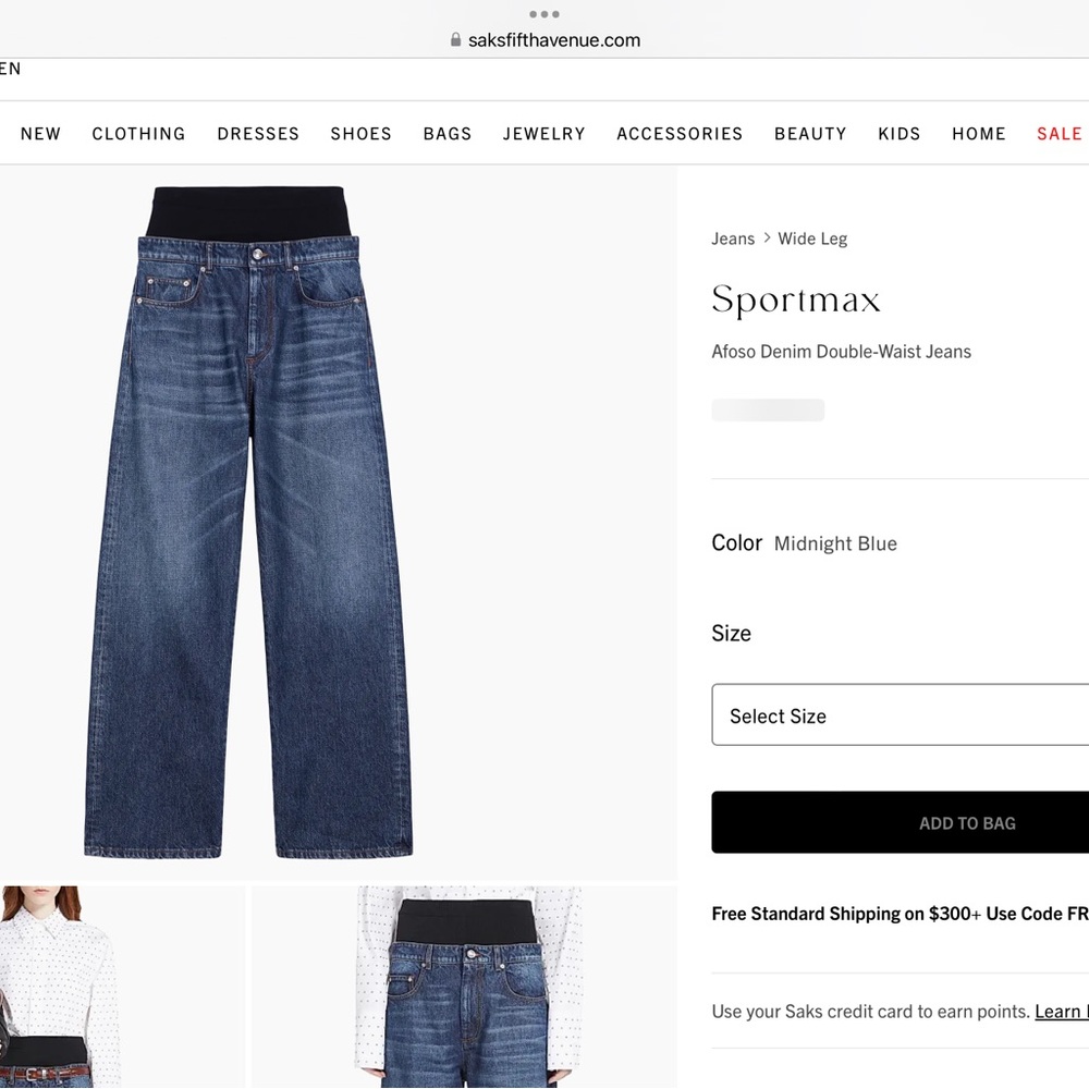 Maxmara SportMax Afoso Denim Double-Waist Jeans! 30 (8-10)